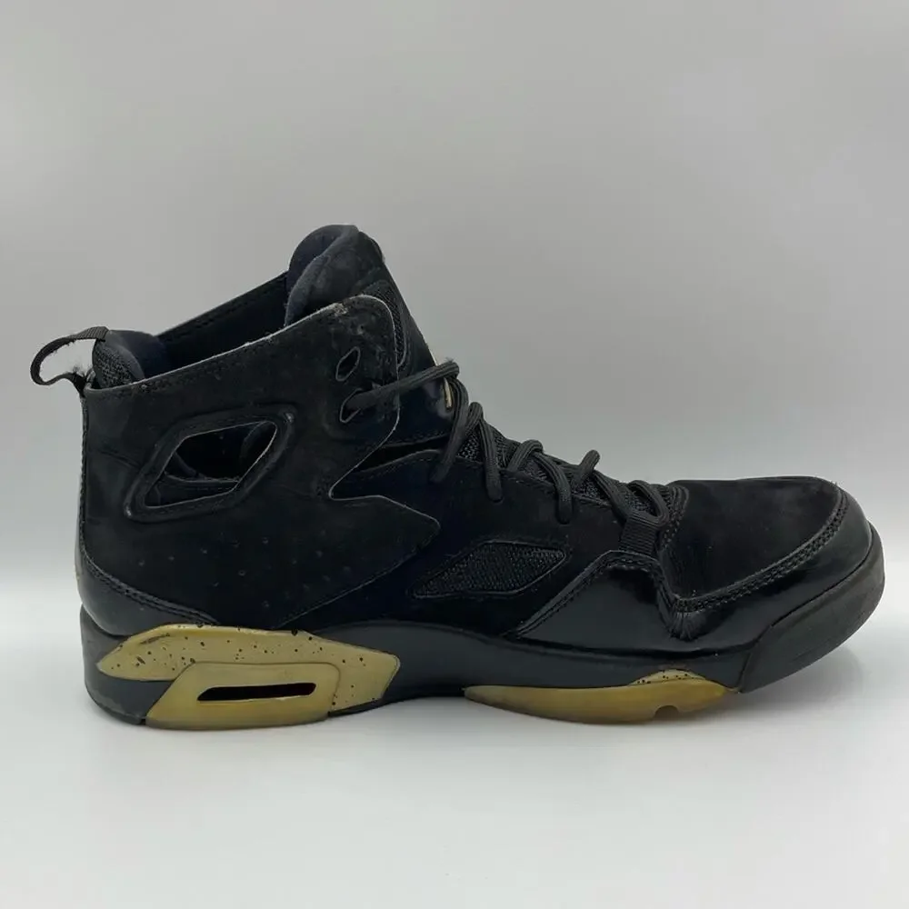 Jordan Flight Club '91 Black Gold Basketball Shoes 555475-031 Men’s sz 8.5‎
